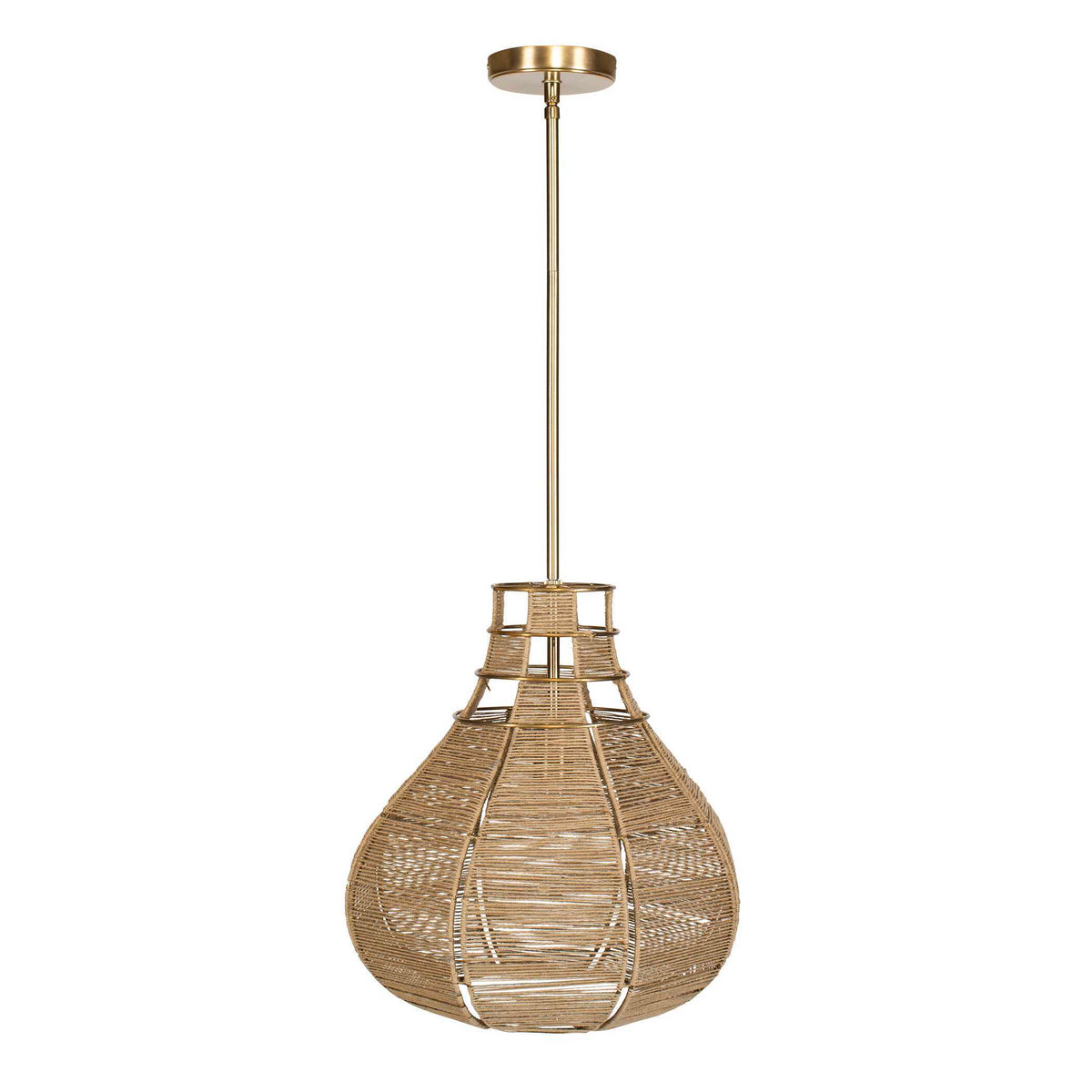 Hestia 1 Light Natural Rope Pendant - Light Brown by Uttermost - View 6