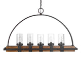Atwood 5 Light Rustic Linear Chandelier - Light Brown / Black by Uttermost - View 4
