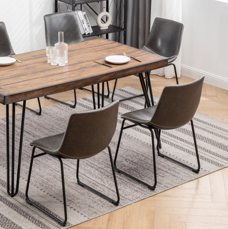 Aryven Industrial 7-Piece Dining Set, Antique Gray - sold by Home Elegance USA