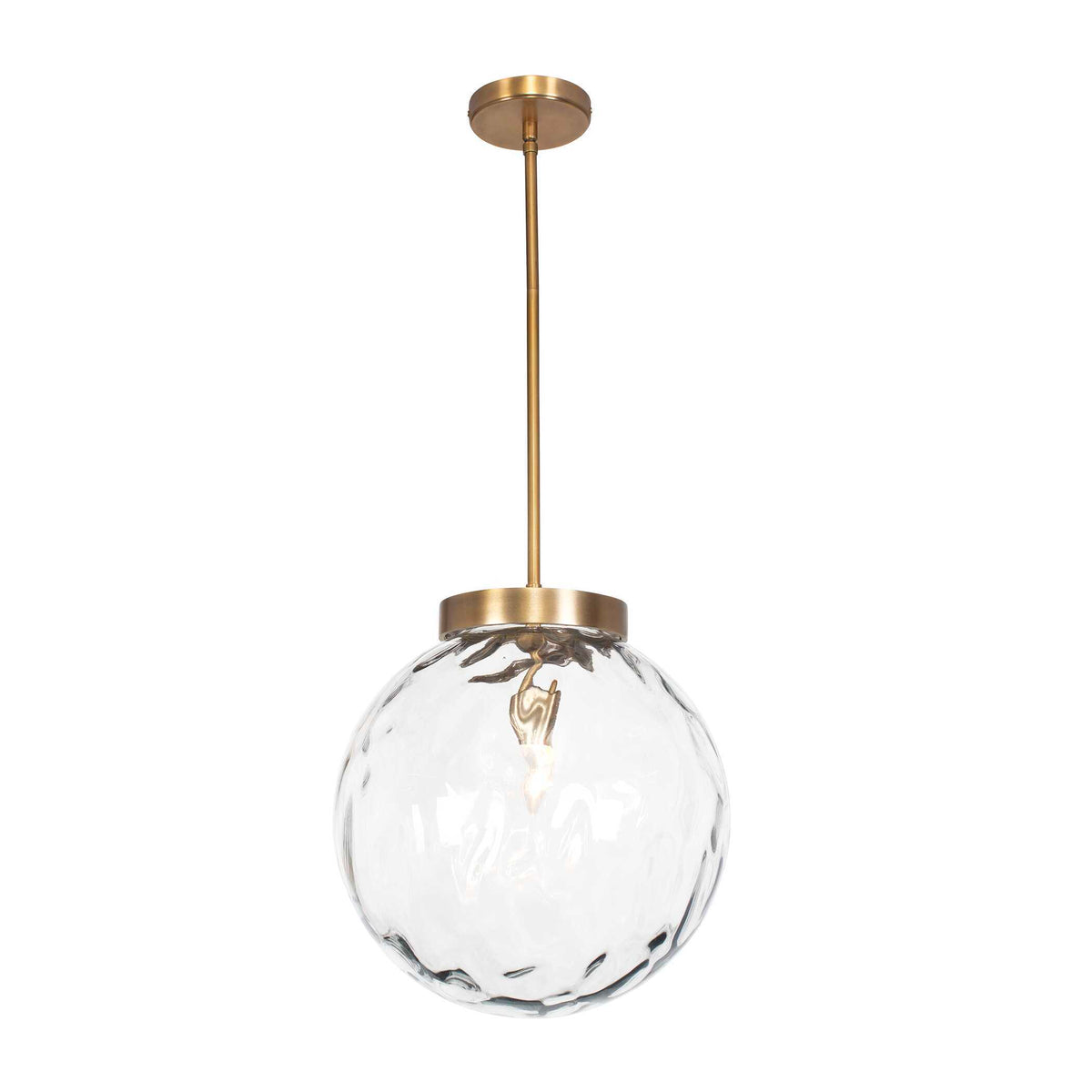 Gaia 1 Light Watered Glass Pendant Brass - Gold by Uttermost - View 7