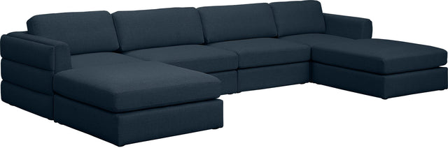 Beckham - Modular Sectional 6 Piece - Navy - Modern & Contemporary | Home Elegance USA