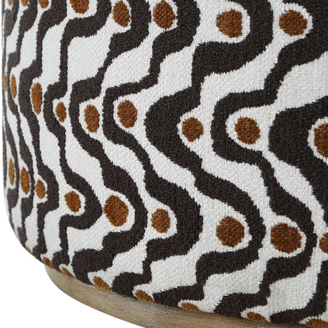 Cas Plush Ottoman Espresso - Dark Brown by Uttermost - View 4