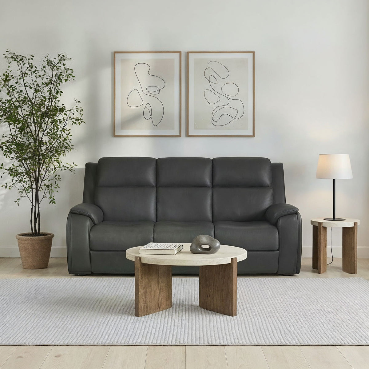 Ziggy Power Reclining Sofa With Power Headrest, Lumbar, Heat & Massage - Iron | Flexsteel