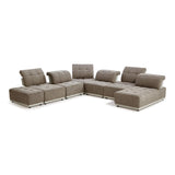 Ekron - Modern Brown & Beige Fabric Modular Sectional Sofa - View Image 1