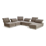 Ekron - Modern Brown & Beige Fabric Modular Sectional Sofa - View Image 1