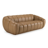 Ekwok - Modern Tan Leather Sofa - View Image 1