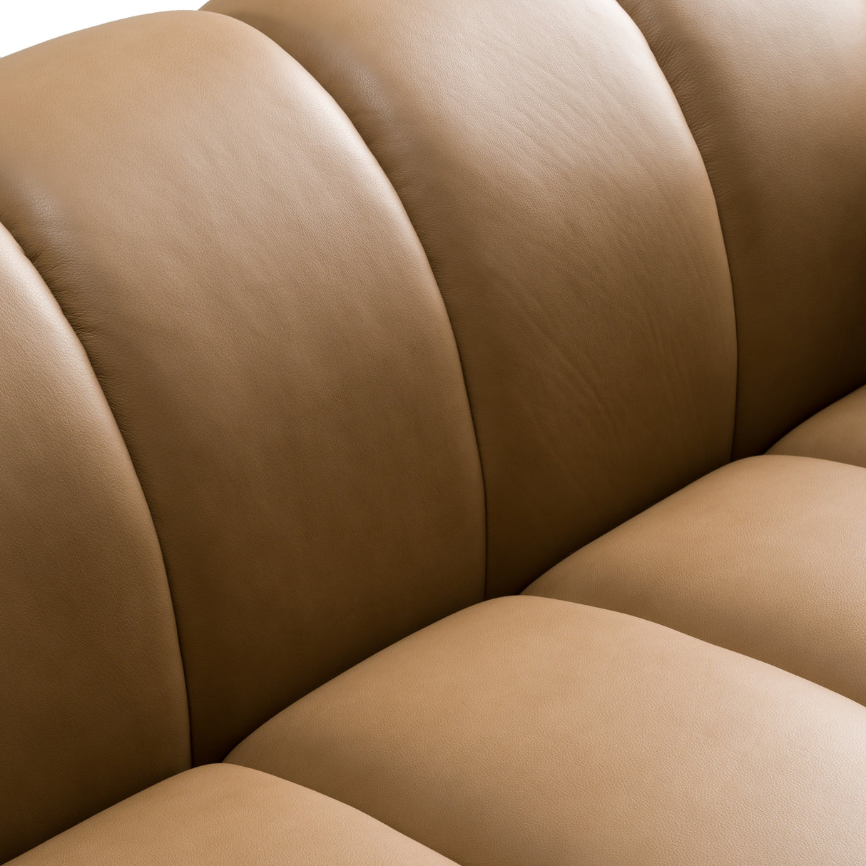 Ekwok - Modern Tan Leather Sofa - View Image 1