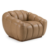 Ekwok - Modern Tan Leather Chair - View Image 1
