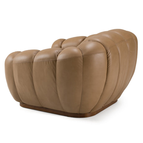 Ekwok - Modern Tan Leather Chair - View Image 1