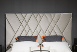 Eldora - Glam Beige Velvet and Brushed Brass CK Bed
