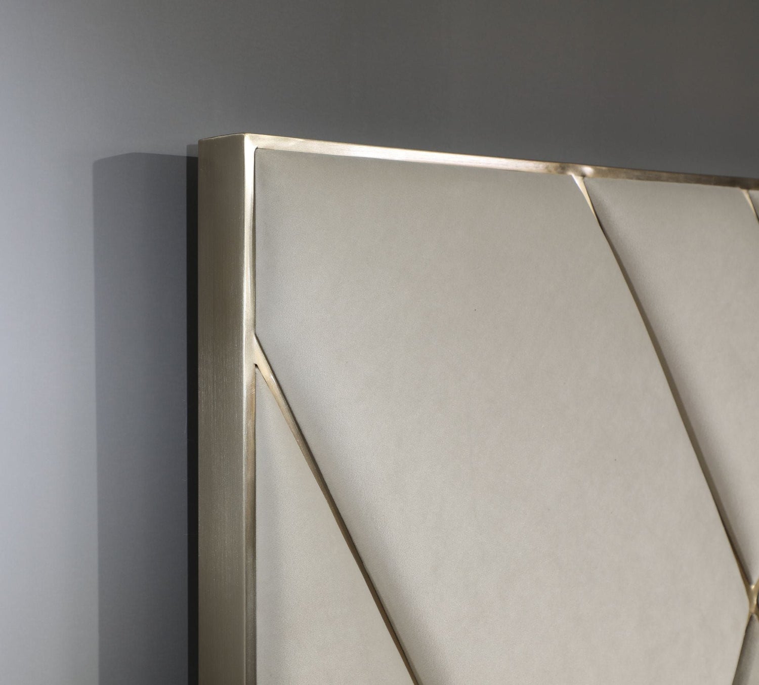 Eldora - Glam Beige Velvet and Brushed Brass CK Bed