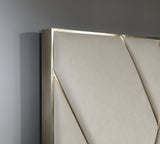Eldora - Glam Beige Velvet and Brushed Brass CK Bed