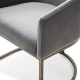 Modrest Elisa - Modern Grey Velvet & Brass Dining Chair