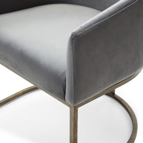 Modrest Elisa - Modern Grey Velvet & Brass Dining Chair