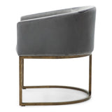 Modrest Elisa - Modern Grey Velvet & Brass Dining Chair