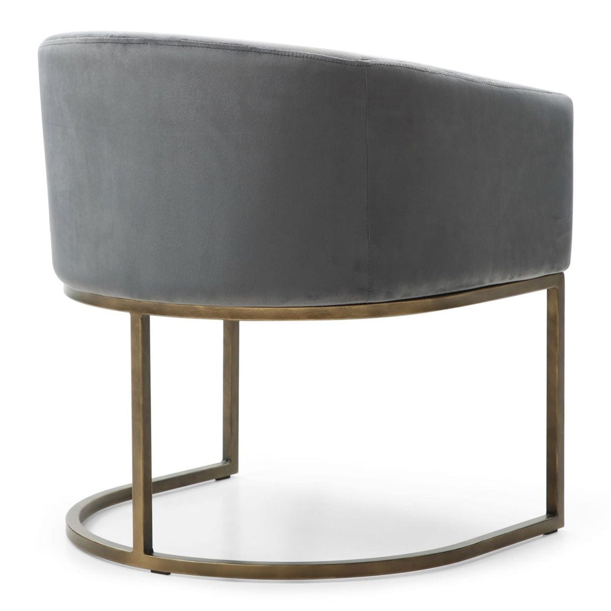 Modrest Elisa - Modern Grey Velvet & Brass Dining Chair