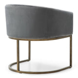 Modrest Elisa - Modern Grey Velvet & Brass Dining Chair
