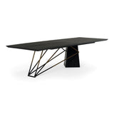 Modrest Elkhorn - Glam Black Ash + Stainless Steel 126" Dining Table