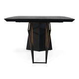 Modrest Elkhorn - Glam Black Ash + Stainless Steel 126" Dining Table