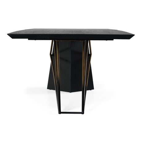 Modrest Elkhorn - Glam Black Ash + Stainless Steel 126" Dining Table