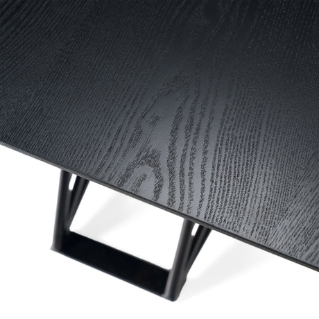 Modrest Elkhorn - Glam Black Ash + Stainless Steel 126" Dining Table