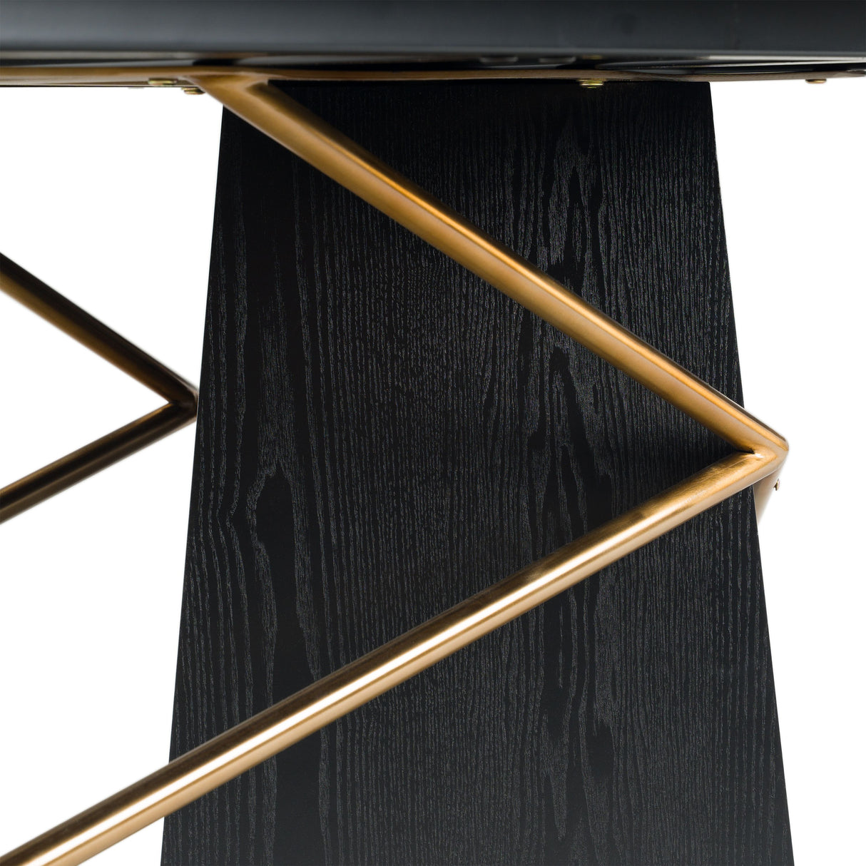 Modrest Elkhorn - Glam Black Ash + Stainless Steel 126" Dining Table