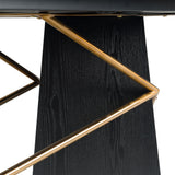 Modrest Elkhorn - Glam Black Ash + Stainless Steel 126" Dining Table