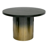 Modrest Elmira - Glam Black Ash + Gradient Stainless Steel Round Dining Table