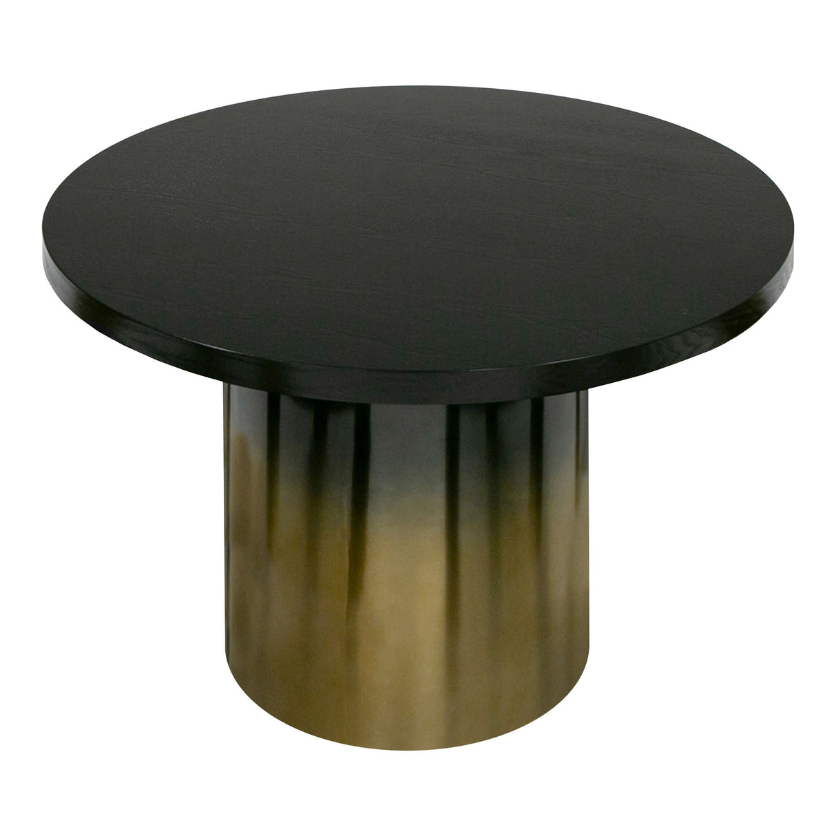 Modrest Elmira - Glam Black Ash + Gradient Stainless Steel Round Dining Table