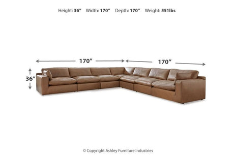 Ashley Caramel Emilia 30901S6 7 - Piece Sectional - Leather - 30901S6 - Home Elegance USA - 2