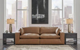 Ashley Caramel Emilia 30901S1 2 - Piece Sectional Loveseat - Leather - 30901S1 - Home Elegance USA - 2