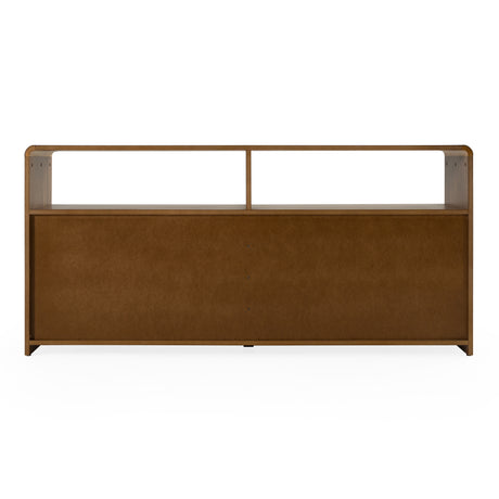 Emilio - Modern Natural Burlap + Walnut Dresser - View Image 1