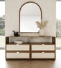 Emilio - Modern Natural Burlap + Walnut Dresser - View Image 1