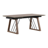 Emmond - Mid-Century Modern Ceramic + Walnut Extendable Dining Table - View Image 1