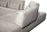 Lamod Italia Hollywood - Italian Light Grey Leather LAF Chaise Sectional Sofa - Home Elegance USA