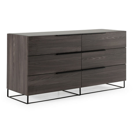 Queen Nova Enzo Italian Modern Grey Oak & Fabric Bedroom Set