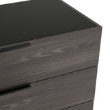 Queen Nova Enzo Italian Modern Grey Oak & Fabric Bedroom Set