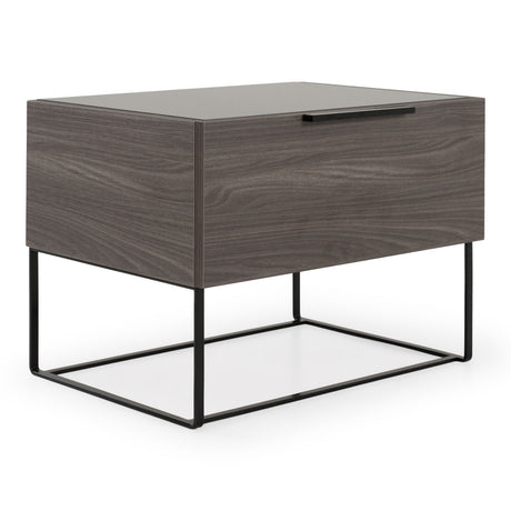 Queen Nova Enzo Italian Modern Grey Oak & Fabric Bedroom Set