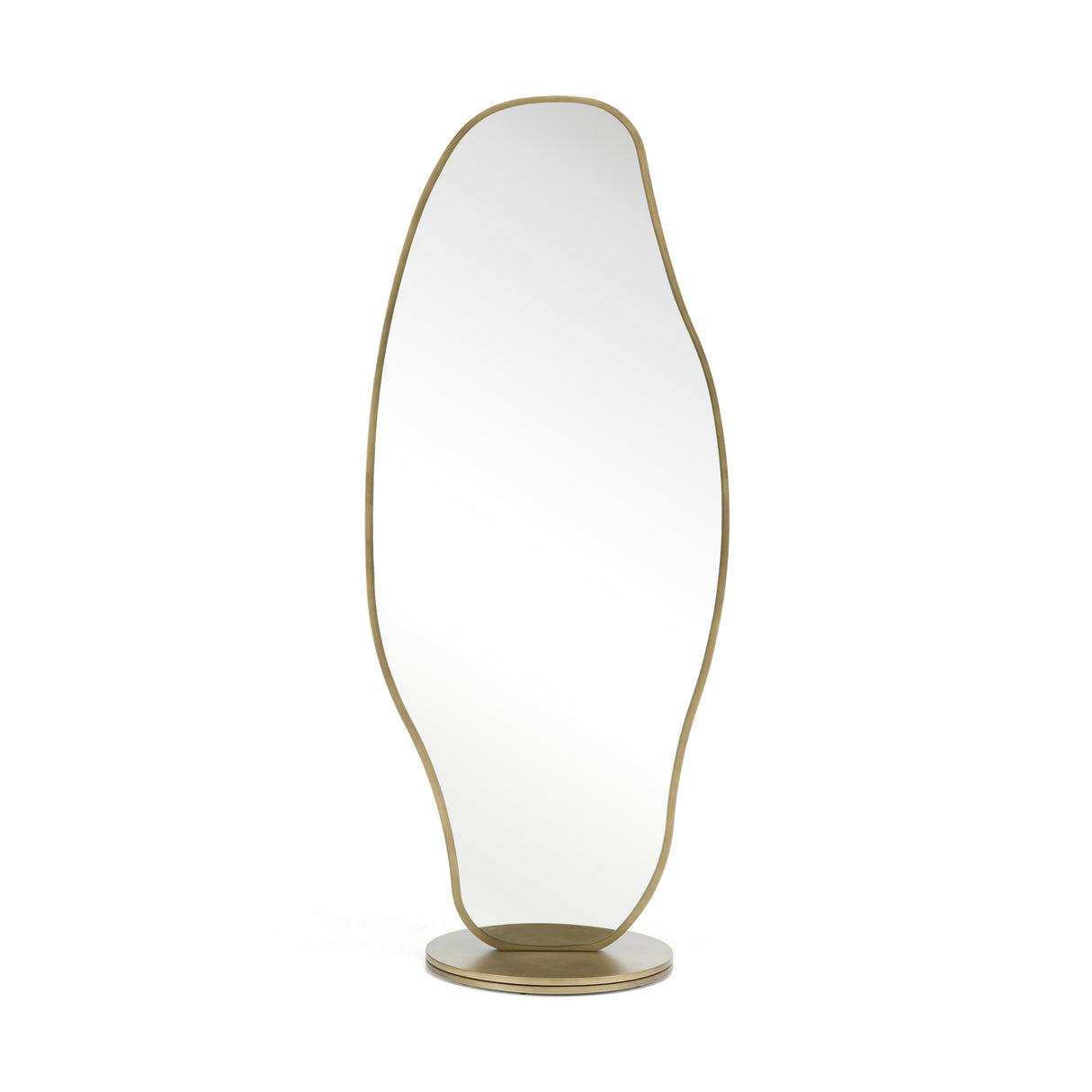 Esteem - Modern Antique Brass Freestanding Mirror - View Image 1