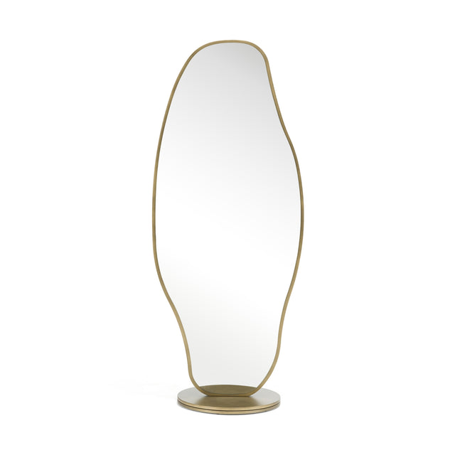 Esteem - Modern Antique Brass Freestanding Mirror - View Image 1