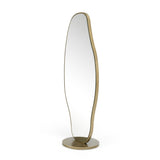 Esteem - Modern Antique Brass Freestanding Mirror - View Image 1