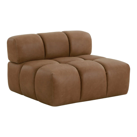 Divani Casa Everest - Modern Brown Leather Modular Armless Sectional Seat