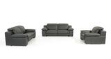 Lamod Italia Evergreen Modern Black Italian Leather Sofa Set