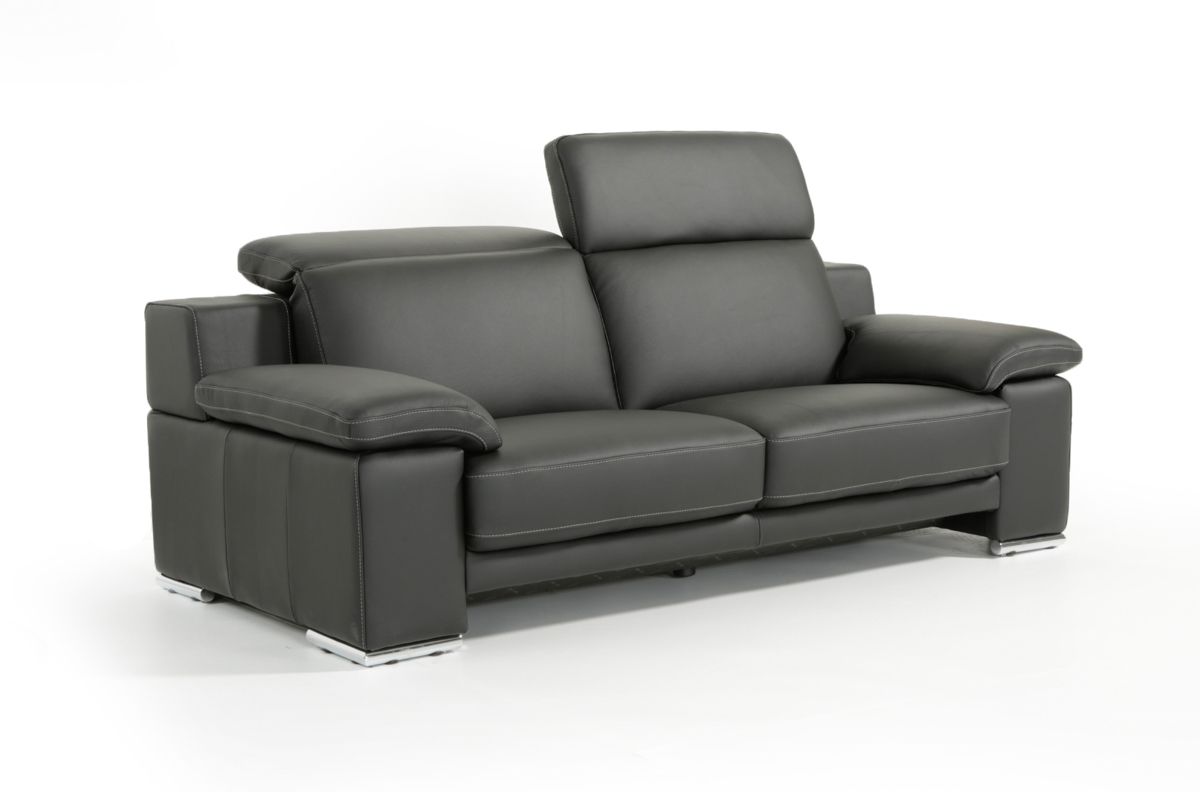 Lamod Italia Evergreen Modern Black Italian Leather Sofa Set - Home Elegance USA