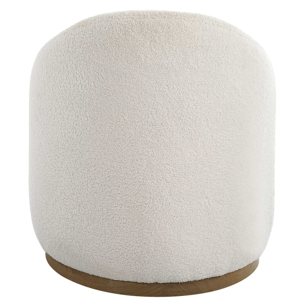 Swirl Swivel Sheepskin Ottoman - White by Uttermost - View 7