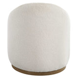 Swirl Swivel Sheepskin Ottoman - White by Uttermost - View 7