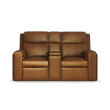 Wyatt Power Reclining Loveseat With Console & Power Headrests & Lumbar - Canyon | Flexsteel