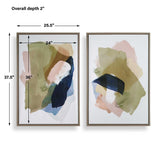 Abstract Afternoon Framed Canvases (Set of 2) - Blue / Green by Uttermost - View 8