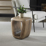 Loophole Bleached Wash Accent Stool - Dark Brown by Uttermost - View 6
