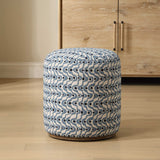 Cas Fabric Ottoman - Blue by Uttermost - View 2